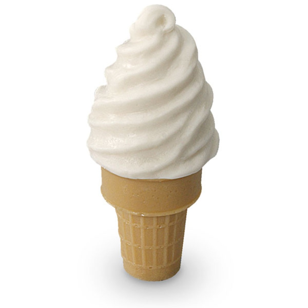 Helado suave en cono, (155 gr) de helado, (7 gr) de cono