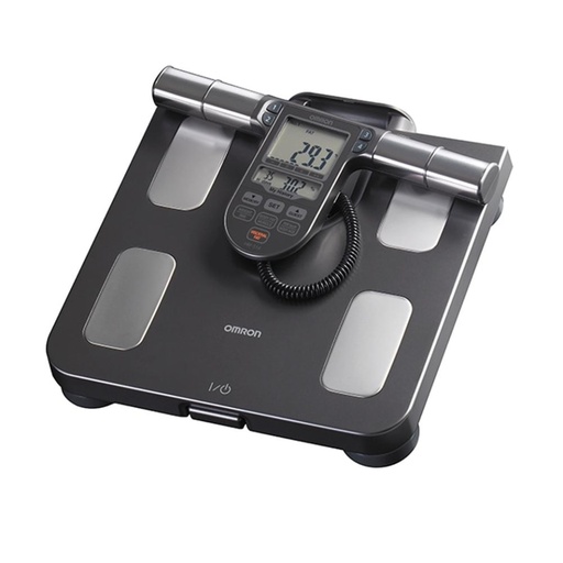 [HBF-514C] Báscula digital con medidor de grasa corporal Omron, Peso y masa corporal, Índice de masa (IMC) Músculo esquelético y grasa visceral, Metabolismo basal y edad muscular